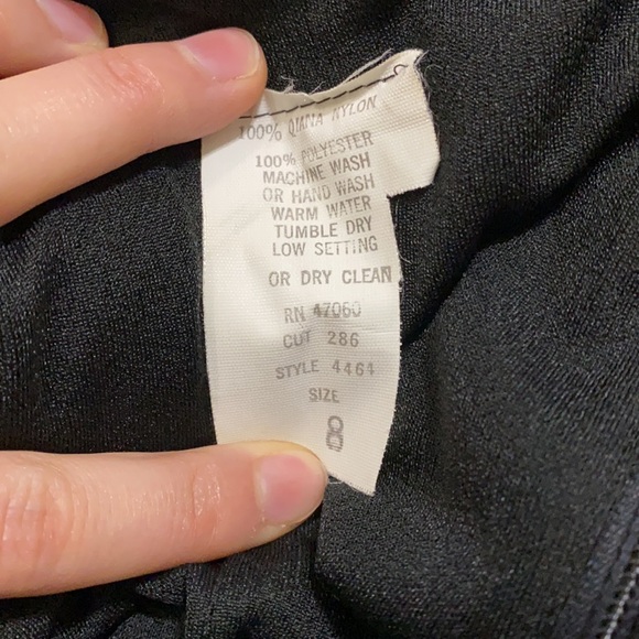 Retro vintage black midi dress w/ cowl back - Picture 16 of 16